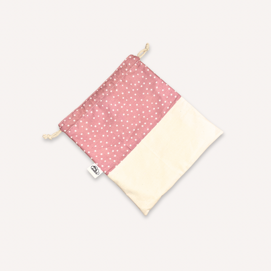 Bolsa de tela multiusos de My Nube Azul con cordón y estampado de estrellas sobre fondo rosa