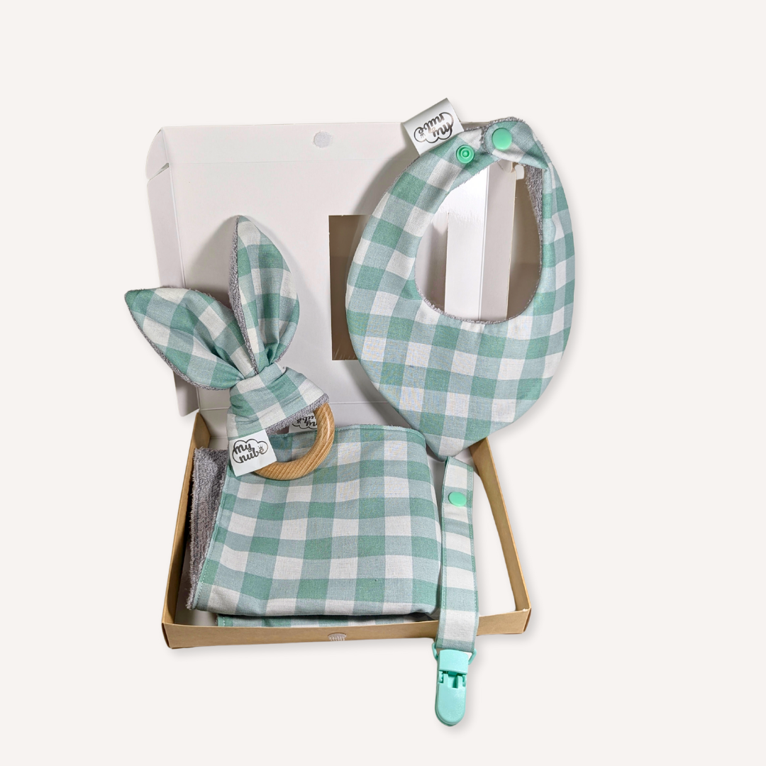 Canastilla de Vichy mint para Bebés