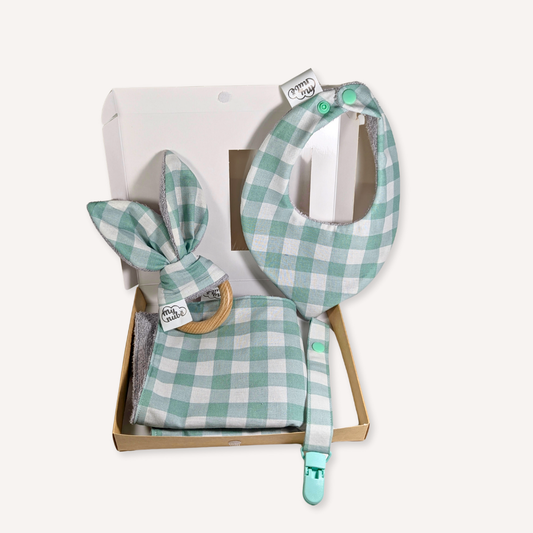Canastilla de Vichy mint para Bebés