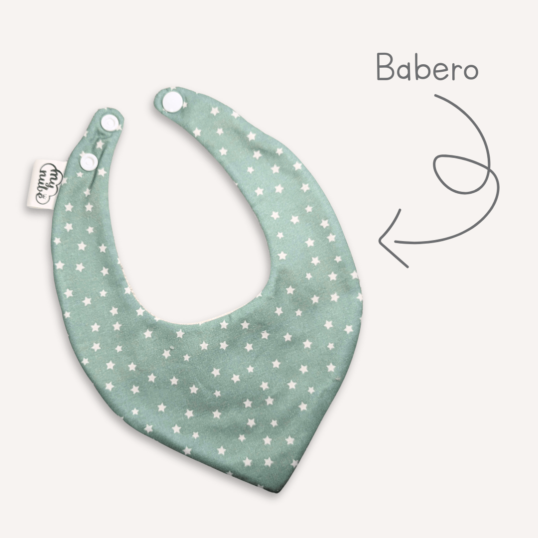 babero tela verde mint ecológico rizo de bambú 
