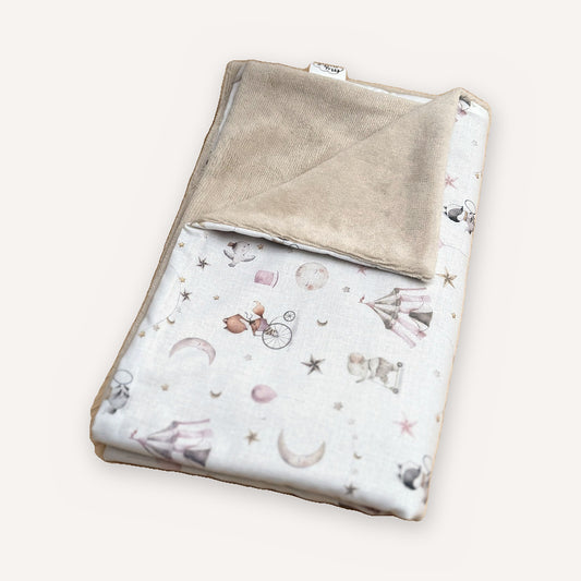 Mantita de bebé para capazo y cochecito Circus rosa
