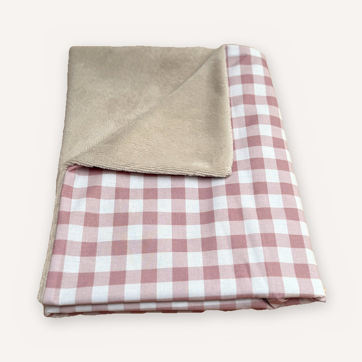 Mantita de bebé para capazo y cochecito Vichy rosa