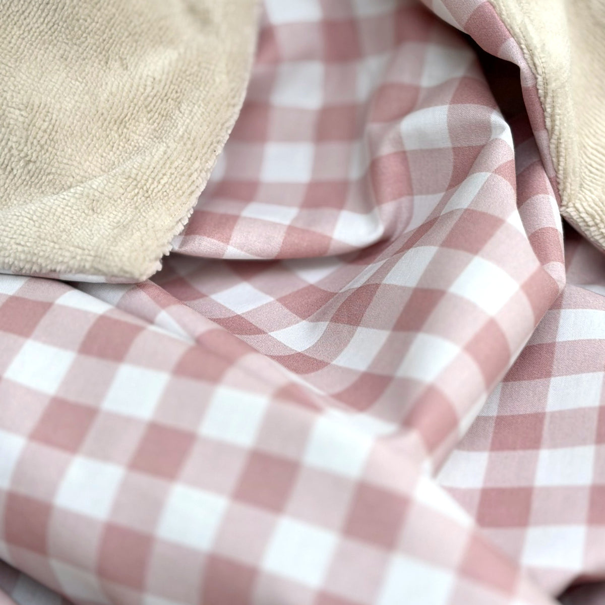 Mantita de bebé para capazo y cochecito Vichy rosa