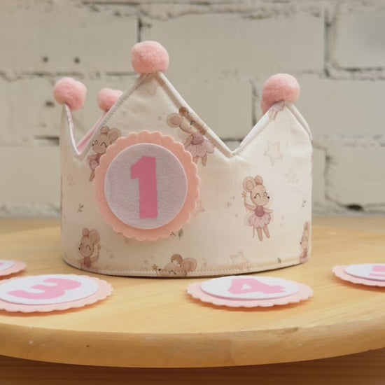 Vídeo de la corona de cumpleaños reversible de ratoncitas